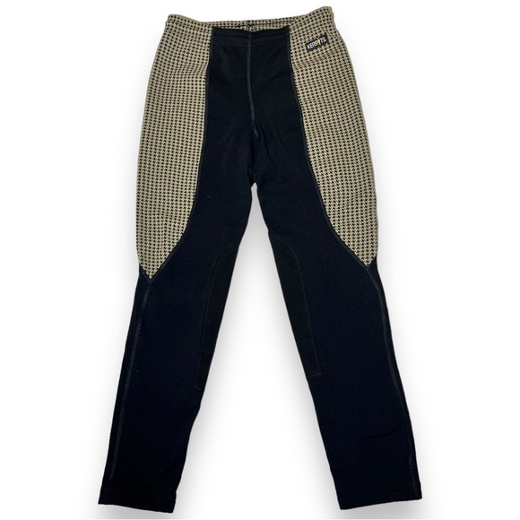 Kerrits Girl’s Knee Patch Performance Tights Tan Houndstooth Size XL - Picture 1 of 9